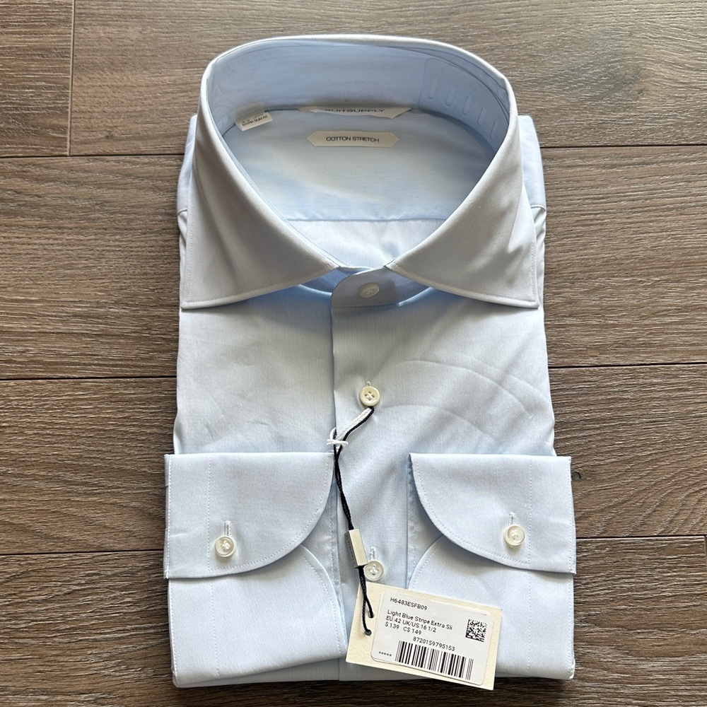 Suitsupply Light Blue Cotton Stretch Dress Shirt